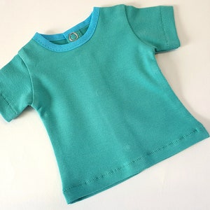 Doll clothes 50 cm Götz, T-SHIRT uni, color to choose Aqua