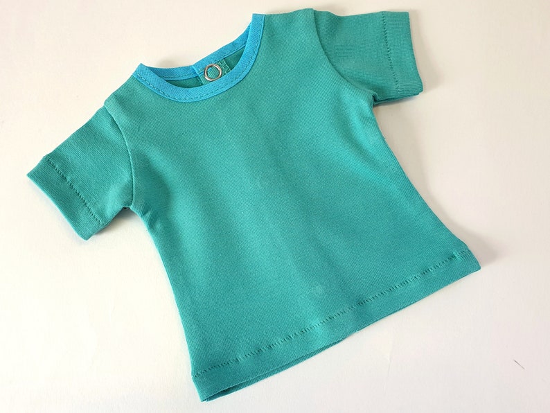 Doll clothes 50 cm Götz, T-SHIRT uni, color to choose Aqua