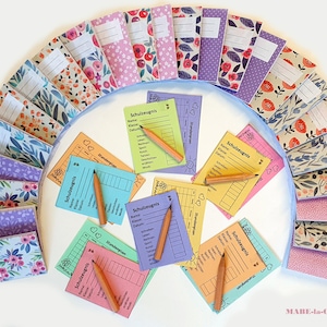 Fournitures scolaires pour poupées - Pastel Fleur, REMBOURRAGE pour cartable de poupée, modèle au choix