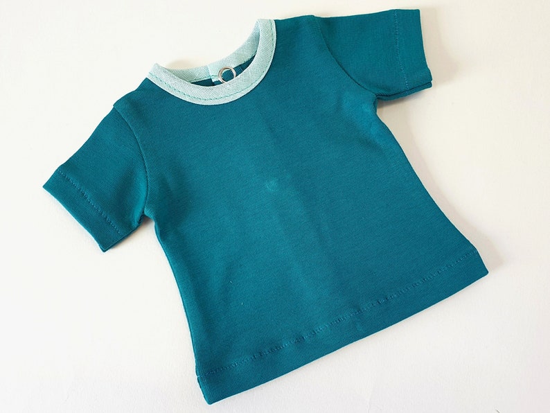 Doll clothes 50 cm Götz, T-SHIRT uni, color to choose Petrol