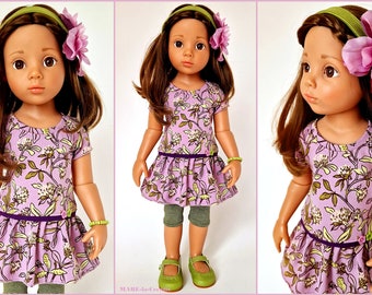 Doll clothes, 50 cm Götz - purple green