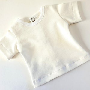 Doll clothes 50 cm Götz, T-SHIRT uni, color to choose Naturweiß