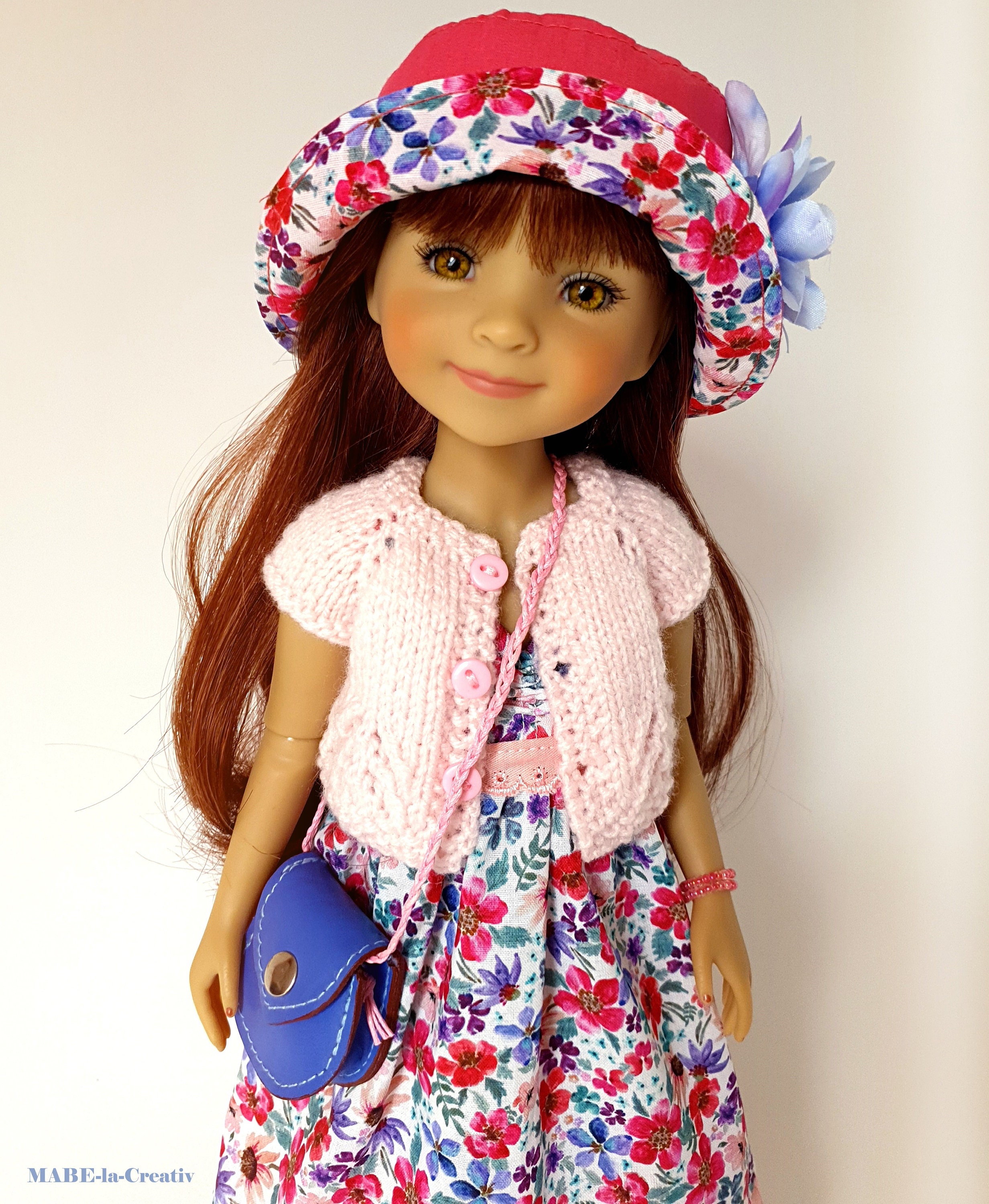 Vêtements de poupée Rouge rubis, ensemble BELLA, denim rose bleu -   France