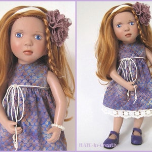 3 parts Set MASCHA staublila-violet-nature Dolls outfit clothes image 1