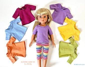 Doll clothes, 42 cm KÄTHE KRUSE - T-SHIRT plain/Capri leggings colorful, to select