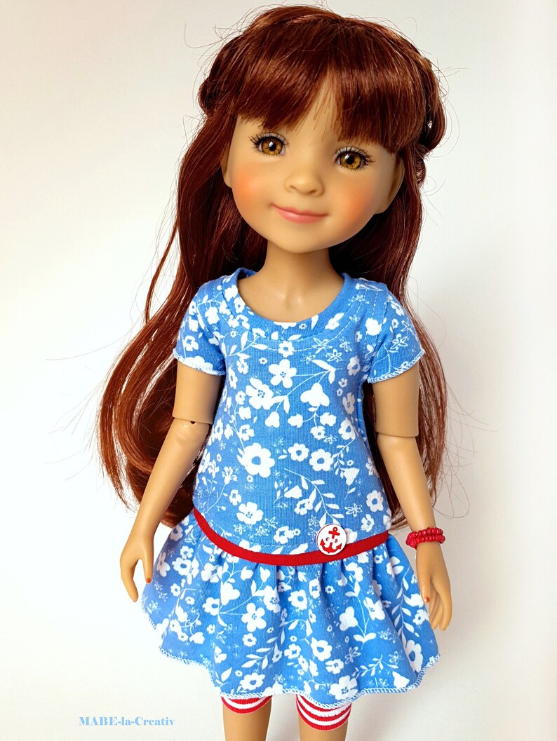 Doll clothes, 38 cm Ruby Red FF light blue red, Unique image 4