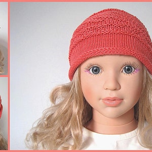 Lightweight knit hat LARA apricot children's hat doll hat baby hat image 1