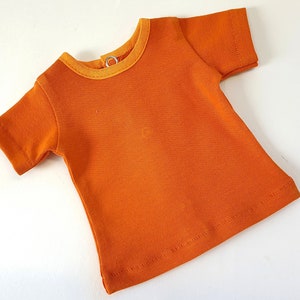 Doll clothes 50 cm Götz, T-SHIRT uni, color to choose Zimtorange