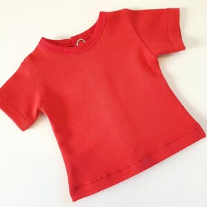 Doll clothes 50 cm Götz, T-SHIRT uni, color to choose Rot