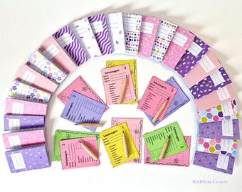 Schulmaterial für Puppen - Pastell, FÜLLUNG für Puppenranzen, Design zur Wahl