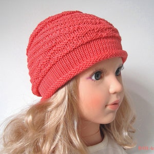 Lightweight knit hat LARA apricot children's hat doll hat baby hat image 2