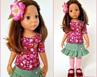 Doll clothes, 50 cm Götz - Berry light green pink