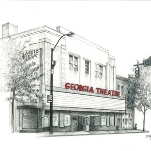 GEORGIA THEATRE PRINT | high quality 12 x 18&quot; or 24x36&quot; poster print
