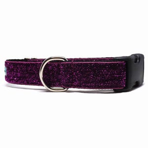 Sparkle Dog Collar - Berry / No Mess Sparkly Design / Available in 1&quot; width Only for Large Puppies and Dogs / Gift for Dogs