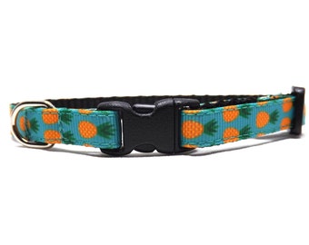 Collier pour chat - « L'ananas » / Collier fruit tropical, collier amusant pour l'été / Chaton échappé + Collier de sécurité pour chat avec clochette amovible