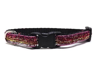 Cat Collar The Superstar Pink, Gold, Silver Gradient | Sparkle Breakaway Cat Collar with Bell