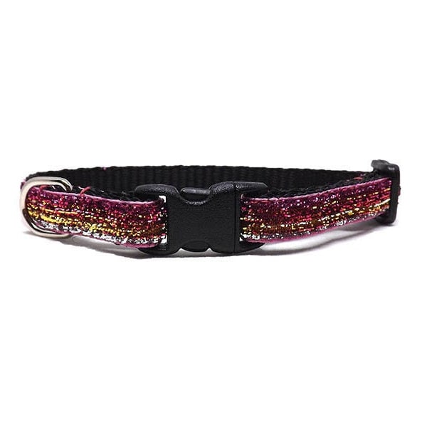 Cat Collar The Superstar Pink, Gold, Silver Gradient | Sparkle Breakaway Cat Collar with Bell