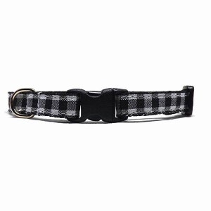 Cat Collar The Check Mate White | Buffalo Plaid White & Black Check Breakaway Cat Collar with Bell