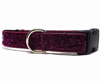 Sparkle Dog Collar Berry | No Mess Sparkle Dog Collar for Small to Extra Large Dogs