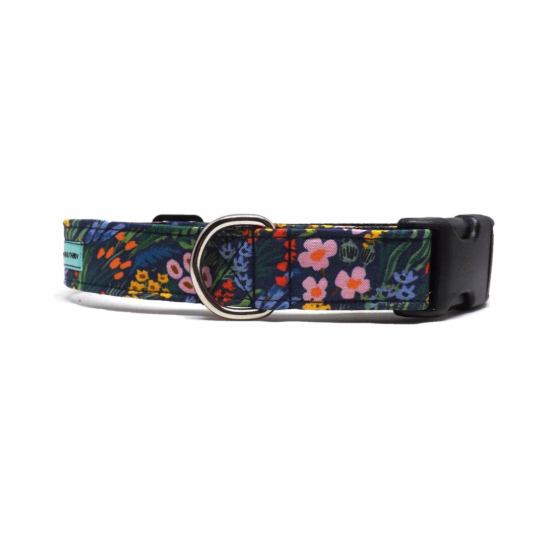 Lea Floral Navy Dog Collar / Rifle Paper Co® Colourful