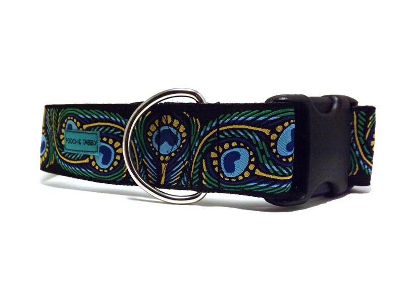 1 1/2 Inches Wide Martingale Dog Collar Custom Made Painted Plumes 