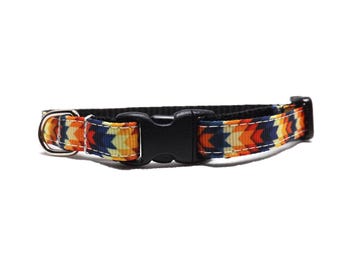 Geometric Arrow Cat Collar - 'The Phoenix', Multicolour Southwestern Design, Breakaway for Kittens + Cats with Bell