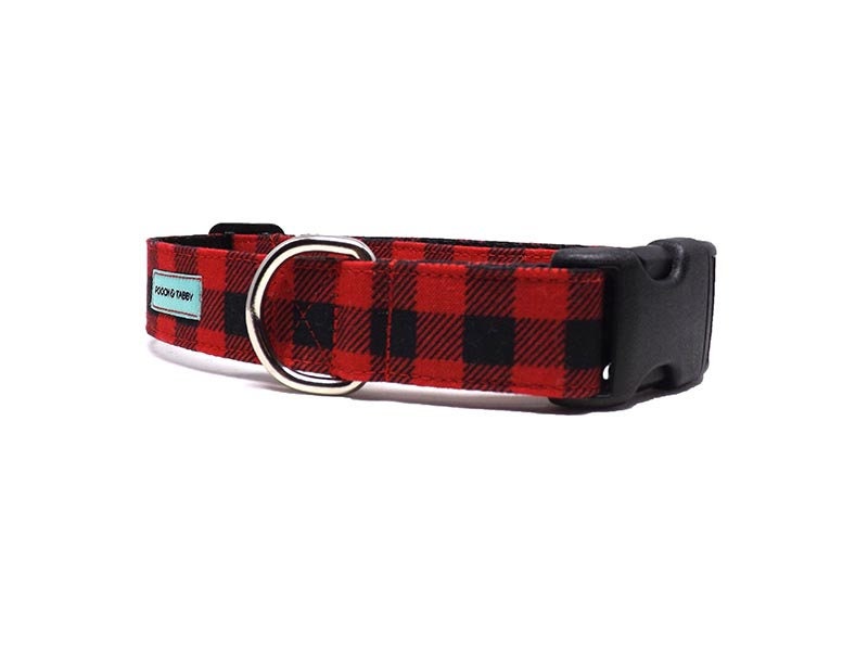 buffalo check dog collar