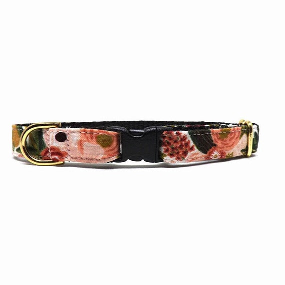 Cat Collar Rifle Paper Co Garden Party | Petite Rose Floral Breakaway  Collar in 1/2 Width