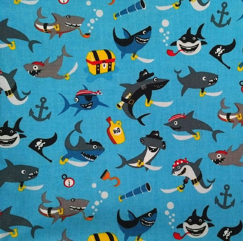 Pirate Sharks Dog Collar Blue Novelty Shark Dog Collar | Etsy