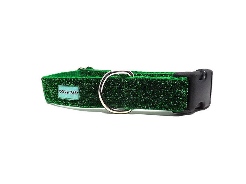 Sparkle Glitter Dog Collar Green No Mess Sparkle Dog Etsy