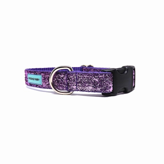 Lavender Sparkle Dog Collar No Mess Sparkly Textured Design