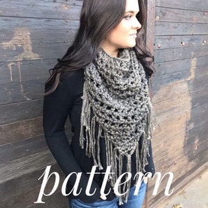 CROCHET PATTERN // V neck Cowl // easy scarf pattern cowl scarf fringe unique scarf pattern market pattern