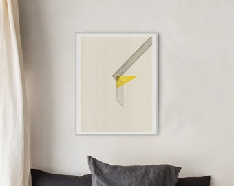 Relief print on paper. Contemporary. Minimal Art. Original. Limited edition. Construction 8