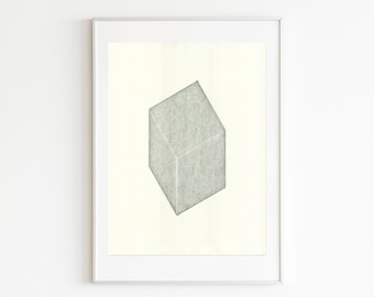 Relief print on paper. Contemporary. Minimal Art. Original. Limited edition. Construction 1