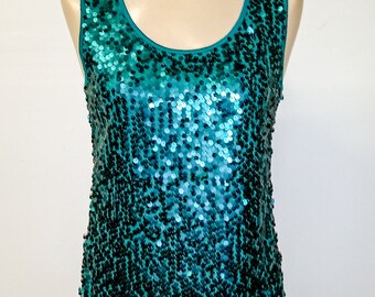next teal sequin top