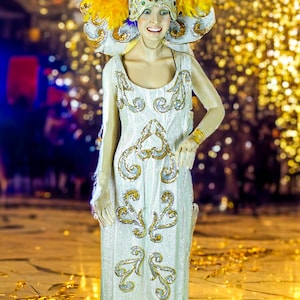 gold mardi gras dress Queen fantasy sun goddess dress