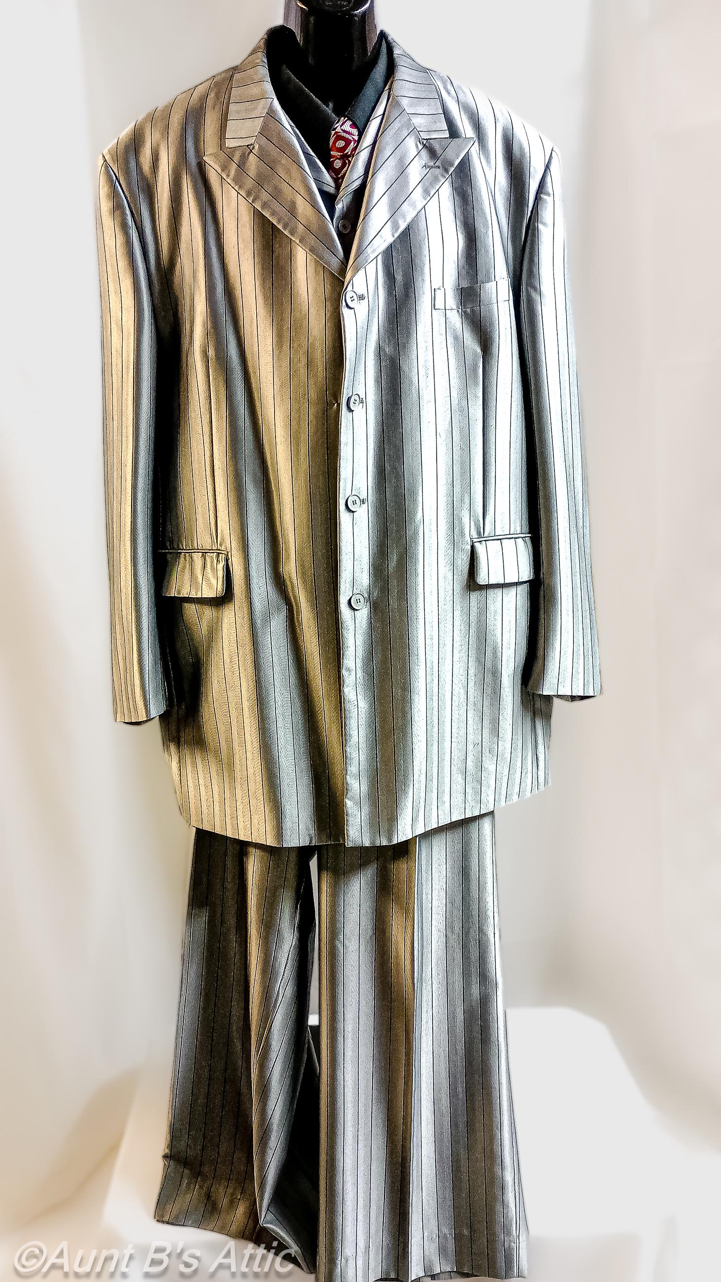 Costume Vintage Brooks Brothers Gris Anthracite Rayé - Taille 39R - 100% Laine - Occasion Très Bon état