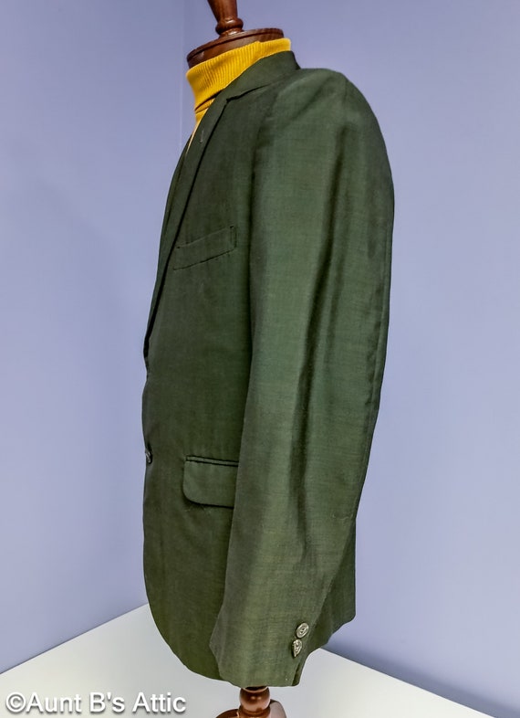 Suit Coat Vintage 60's Palm Beach Dark Green 2 Bu… - image 4