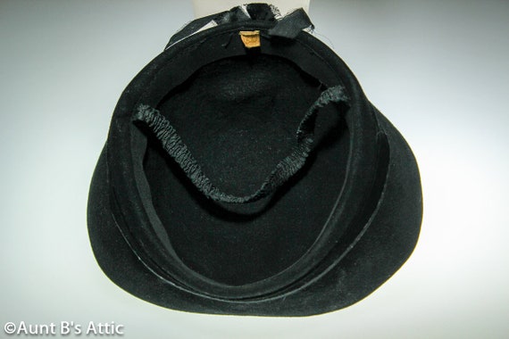 Noir Tilt Hat Black Felt Brimless Hat 