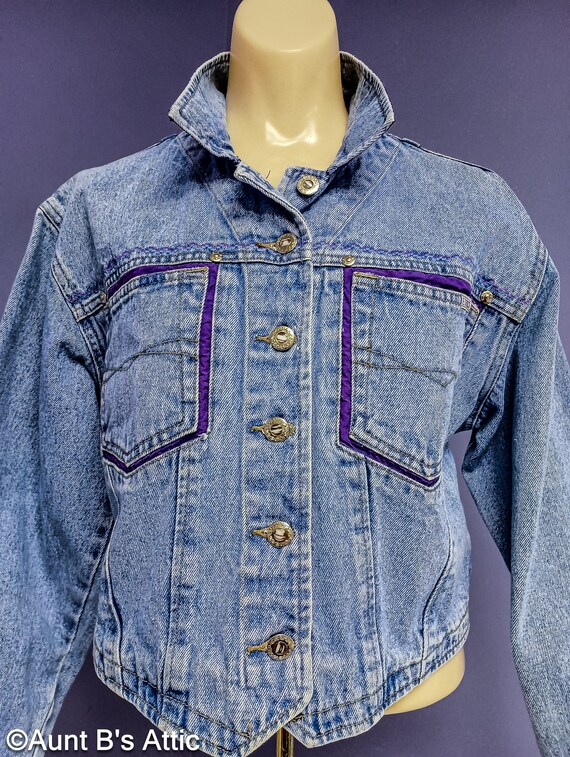 Cute Denim Jacket Vintage 80's Ladies Ethics Ston… - image 2