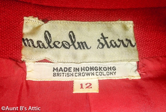 Malcolm Star Ladies Vintage 60's Red Wool Lined 3… - image 5