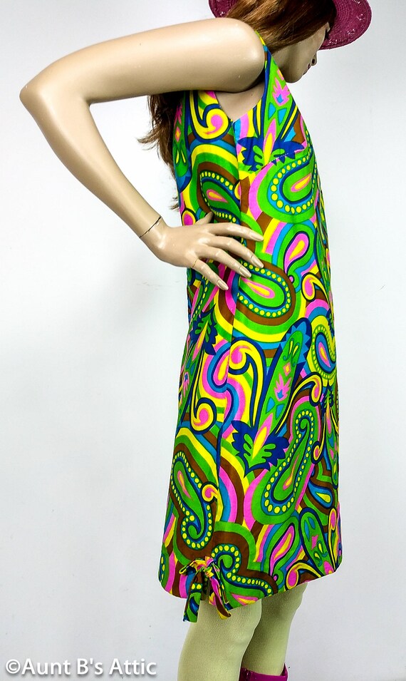 Super Groovy Vintage 60's Multi Color Neon Psyche… - image 3