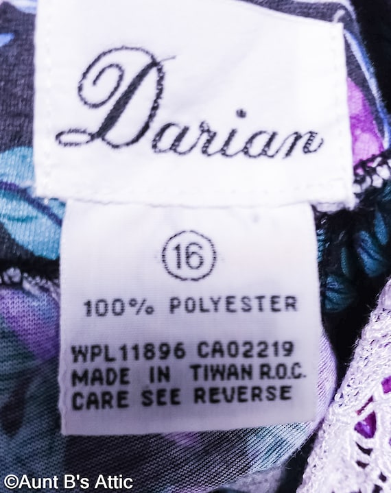 Lovely Vintage 80's Darian Blue/Purple Floral Kni… - image 7