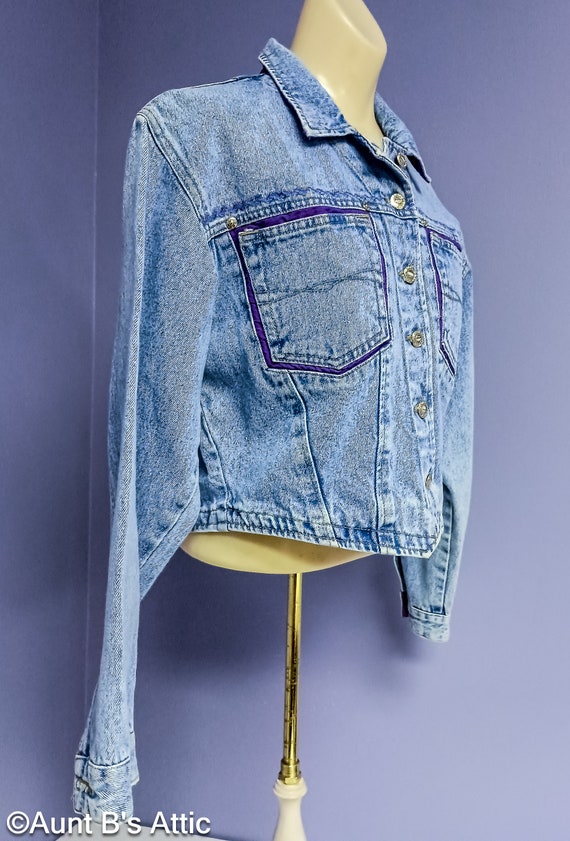 Cute Denim Jacket Vintage 80's Ladies Ethics Ston… - image 3