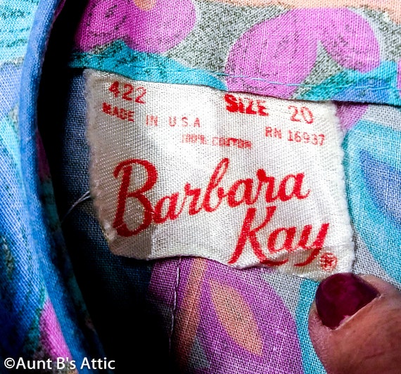 Cute Vintage 50's Sundress Barbara Kay Blue/Pink/… - image 7