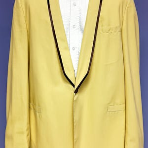 Vintage 60s Yellow Tuxedo Jacket - Nite Magic After Six - Size 43L