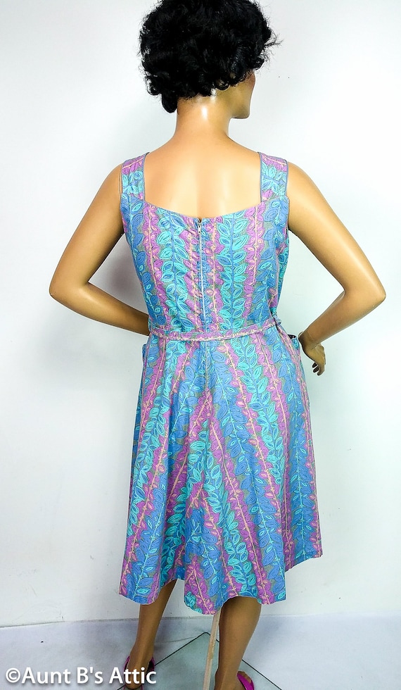 Cute Vintage 50's Sundress Barbara Kay Blue/Pink/… - image 6