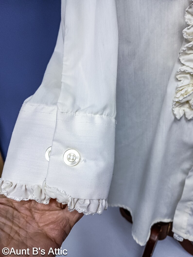 Tuxedo Shirt Vintage 70's Men's After Six Ivory Ruffled Front Wide ...