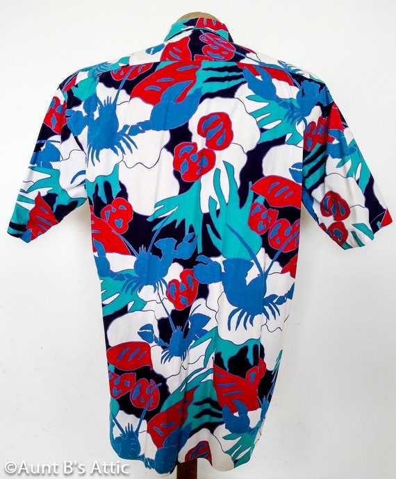 Hawaiian Shirt Vintage 80's-90's Merona 100% Cott… - image 3