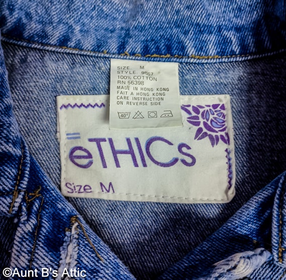 Cute Denim Jacket Vintage 80's Ladies Ethics Ston… - image 9